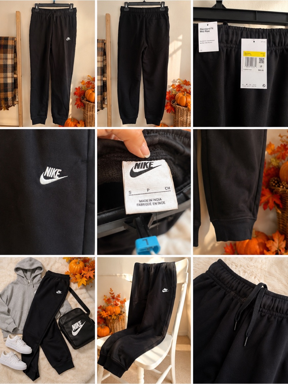 Women’s Standard Fit Mid-Rise Fleece Jogger Sweatpants Black Size Small NWT